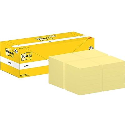 Post-it Sticky Notes Canary Yellow, Pack 12 Pads + 12 Free, Total 2400 Sheets, 76 mm x 76 mm Self-Stick Notes for Note Taking, to Do Lists & Reminders Post-it Sticky Notes Canary Yellow, Pack 12 Pads + 12 Free, Total 2400 Sheets, 76 mm x 76 mm Self-Stick Notes for Note Taking, to Do Lists & Reminders