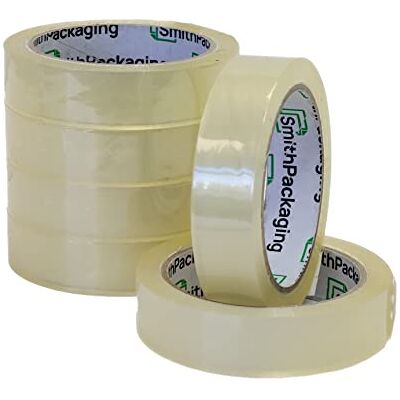 SmithPackaging Clear Sticky Tape 24mm x 66m Pack of 6 Rolls SmithPackaging Clear Sticky Tape 24mm x 66m Pack of 6 Rolls