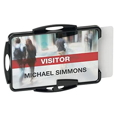 Durable Eco-Friendly ID Card Badge Holder Black Recycled Plastic & Blue Angel Certified Holds 2 ID Security Passes Pack of 10 Durable Eco-Friendly ID Card Badge Holder Black Recycled Plastic & Blue Angel Certified Holds 2 ID Security Passes Pack of 10