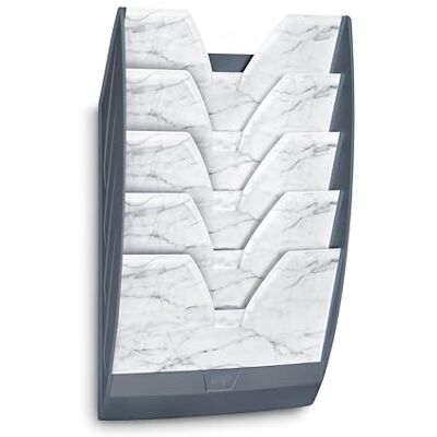 cep Wall Display with 5 Compartments and Vertical Document Storage Stand Format 24 x 32 cm Grey Marble Print cep Wall Display with 5 Compartments and Vertical Document Storage Stand Format 24 x 32 cm Grey Marble Print