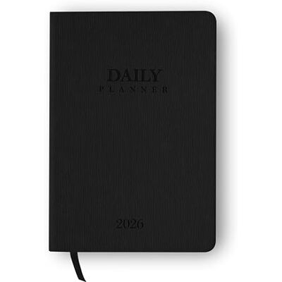 delka 2026 A5 Daily Planner Diary – Day Per Page Appointment Book, Weekly Planner, Goal Setting Journal, Hardback Notebook for Office, School & Personal Use (200 Pages, 80 GSM) (Charcoal Black) delka 2026 A5 Daily Planner Diary – Day Per Page Appointment Book, Weekly Planner, Goal Setting Journal, Hardback Notebook for Office, School & Personal Use (200 Pages, 80 GSM) (Charcoal Black)