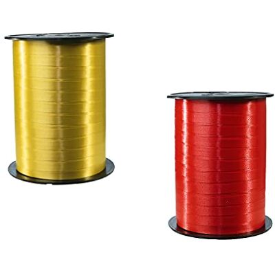 Clairefontaine 601775AMZC One Set of 2 Rolls of Smooth Ribbon Dimensions: 500m x 0,7 cm Gift wrapping decorative accessories Colour: Gold/Red Clairefontaine 601775AMZC One Set of 2 Rolls of Smooth Ribbon Dimensions: 500m x 0,7 cm Gift wrapping decorative accessories Colour: Gold/Red