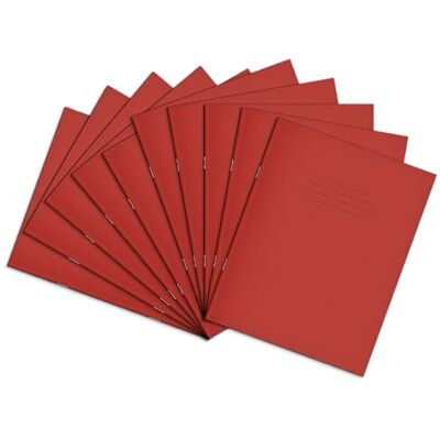 Rhino A5+ Exercise Books, 5mm Squared, 80-Page / 10-Pack, Red, 9 x 7in Rhino A5+ Exercise Books, 5mm Squared, 80-Page / 10-Pack, Red, 9 x 7in