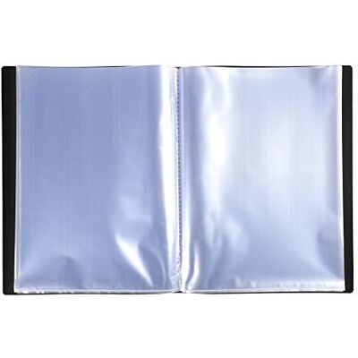 Exacompta Ref. 8841E Box of 10 OPAK Presentation Folders 40 Pockets Smooth Crystal 80 Views for A4 Size Size 24 x 32 cm (9.4 x 12.6 inches) Semi-Rigid Polypropylene Cover Black Exacompta Ref. 8841E Box of 10 OPAK Presentation Folders 40 Pockets Smooth Crystal 80 Views for A4 Size Size 24 x 32 cm (9.4 x 12.6 inches) Semi-Rigid Polypropylene Cover Black