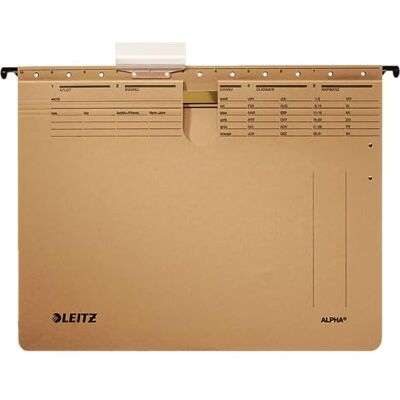 Leitz Alpha 19143000 Suspension File Commercial Cardboard Natural Brown Pack of 10 Leitz Alpha 19143000 Suspension File Commercial Cardboard Natural Brown Pack of 10