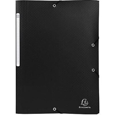 Exacompta Ref 55081E Opak Elasticated 3 Flap Folder -240 x 320cm in Size, Suitable for A4 Documents, Matt Polypropylene, Label on Spine Black (Pack 10) Exacompta Ref 55081E Opak Elasticated 3 Flap Folder -240 x 320cm in Size, Suitable for A4 Documents, Matt Polypropylene, Label on Spine Black (Pack 10)
