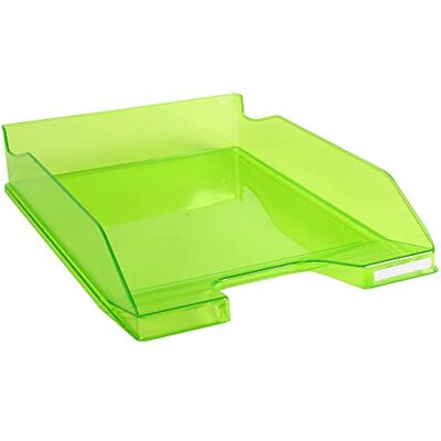 Exacompta Ref 113297D Linicolor Letter Tray Combo Midi 347 x 255 x 65mm in Size, Holds Up To 500 Sheets, Suitable for A4 Documents -Apple Green Transparent Glossy Exacompta Ref 113297D Linicolor Letter Tray Combo Midi 347 x 255 x 65mm in Size, Holds Up To 500 Sheets, Suitable for A4 Documents -Apple Green Transparent Glossy
