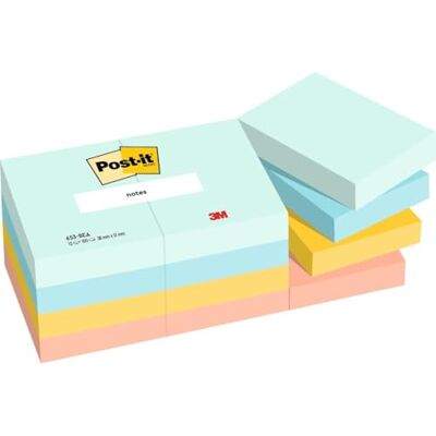 Post-it Notes, 12 Pads (1200 Sheets), 38 mm x 51 mm, Assorted Colours Post-it Notes, 12 Pads (1200 Sheets), 38 mm x 51 mm, Assorted Colours