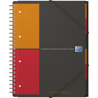 Oxford 100102777 Organizer Book International A4 + Checkered 160 sheets with elastic patch tab and document pocket gray clever organization for managers and executives Oxford 100102777 Organizer Book International A4 + Checkered 160 sheets with elastic patch tab and document pocket gray clever organization for managers and executives