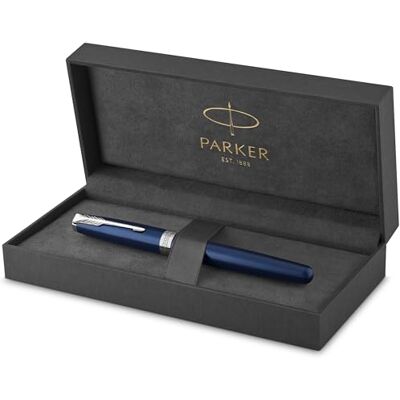 PARKER Sonnet Rollerball Pen Blue Lacquer with Palladium Trim Fine Point Black Ink Gift Box PARKER Sonnet Rollerball Pen Blue Lacquer with Palladium Trim Fine Point Black Ink Gift Box