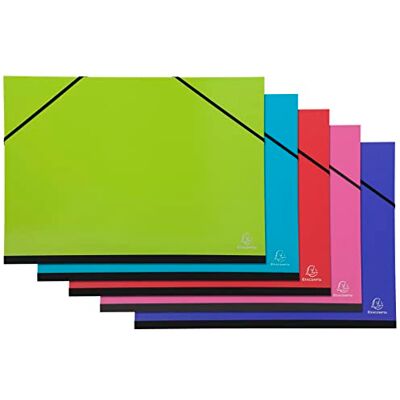 Exacompta Ref. 25729E Set of 5 Iderama drawing boards with rubber bands white paper interior canvas back dimensions 32 x 45 cm format to file A3 (297 x 420 mm) assorted colors Exacompta Ref. 25729E Set of 5 Iderama drawing boards with rubber bands white paper interior canvas back dimensions 32 x 45 cm format to file A3 (297 x 420 mm) assorted colors