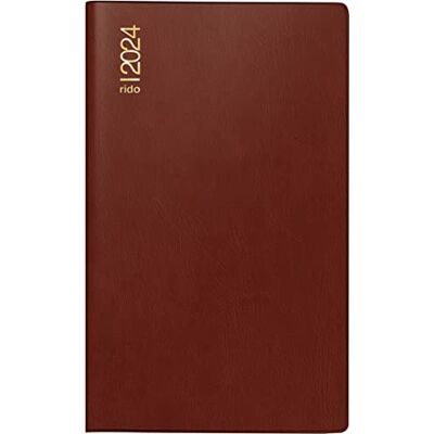 rido/idé Monthly calendar model plain planner 2024, 2 pages = 1 month, sheet size 10.4 x 15.3 cm, burgundy rido/idé Monthly calendar model plain planner 2024, 2 pages = 1 month, sheet size 10.4 x 15.3 cm, burgundy
