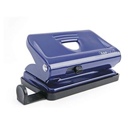 Rapesco PF810ML1 810 2-Hole Metal Punch, 12 Sheets Capacity, Blue Rapesco PF810ML1 810 2-Hole Metal Punch, 12 Sheets Capacity, Blue