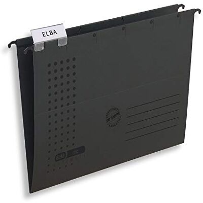 Elba Chic Suspension File for A4 Cardboard Open Sides Anthracite Pack of 25 Elba Chic Suspension File for A4 Cardboard Open Sides Anthracite Pack of 25