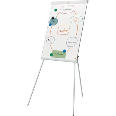 Nobo Premium Plus Tripod Steel Magnetic Whiteboard Easel – Height Adjustable, Magnetic Surface, Integrated Pen Tray, Includes Whiteboard Pen, EU Ecolabel Certified – 1860mm Max Height, 1915701 Nobo Premium Plus Tripod Steel Magnetic Whiteboard Easel – Height Adjustable, Magnetic Surface, Integrated Pen Tray, Includes Whiteboard Pen, EU Ecolabel Certified – 1860mm Max Height, 1915701
