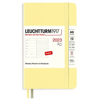 LEUCHTTURM1917 365924 Weekly Calendar & Notebook Softcover Pocket (A6) 2023, 12 Months, Vanilla, English LEUCHTTURM1917 365924 Weekly Calendar & Notebook Softcover Pocket (A6) 2023, 12 Months, Vanilla, English