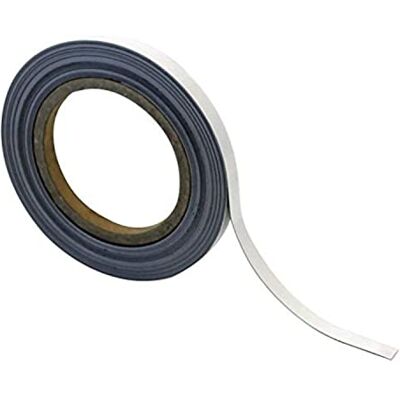 Beaverswood Magnetic Steel Easy-Wipe Tape, Thin & Flexible, Cut to Fit Strip, Strong Magnetic Tape, High Visible Identification, Suitable For All Non-Magnetic Surfaces White H.20mm x W.10M Beaverswood Magnetic Steel Easy-Wipe Tape, Thin & Flexible, Cut to Fit Strip, Strong Magnetic Tape, High Visible Identification, Suitable For All Non-Magnetic Surfaces White H.20mm x W.10M