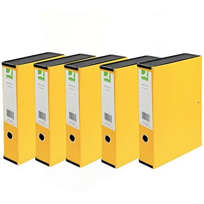 Q-Connect 75mm Box File Foolscap Yellow (5 Pack) Q-Connect 75mm Box File Foolscap Yellow (5 Pack)