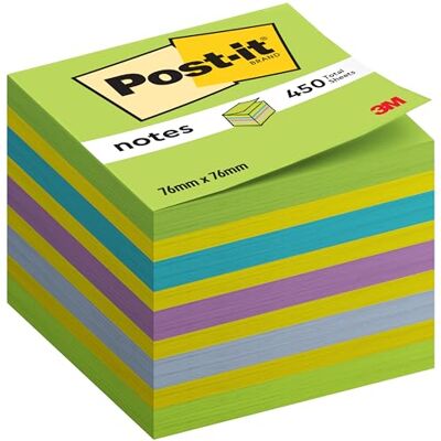Post-it Notes Cube, Blue and Green 1 Pad, 450 Sheets 76 mm x 76 mm, 100% PEFC Extra Sticky Notes for Walls, Monitors and Fridge Post-it Notes Cube, Blue and Green 1 Pad, 450 Sheets 76 mm x 76 mm, 100% PEFC Extra Sticky Notes for Walls, Monitors and Fridge