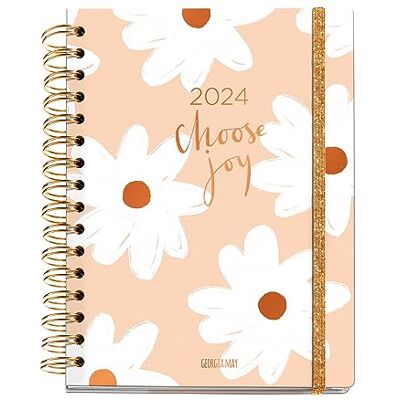 Miquelrius 2024 Slow Life Annual Diary, Week View, Plus Size 155 x 213 mm (Similar A5), Hard Cover, Spiral Binding, Elastic Closure, Multilingual, Georgia May, Joy Miquelrius 2024 Slow Life Annual Diary, Week View, Plus Size 155 x 213 mm (Similar A5), Hard Cover, Spiral Binding, Elastic Closure, Multilingual, Georgia May, Joy