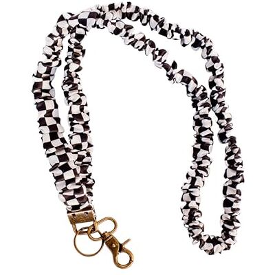 ANDI Keychains & Lanyards For Women Scrunchie Cute Wrist & Neck Lanyard for Keys, Id Card Holder, Wallet, Black Checkerboard, Lanyard ANDI Keychains & Lanyards For Women Scrunchie Cute Wrist & Neck Lanyard for Keys, Id Card Holder, Wallet, Black Checkerboard, Lanyard