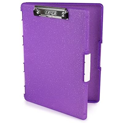 Dexas Slimcase 2 Storage Clipboard with Side Opening, 12.5 x 9.5 inches, Purple Glitter 3517-527GWP Dexas Slimcase 2 Storage Clipboard with Side Opening, 12.5 x 9.5 inches, Purple Glitter 3517-527GWP