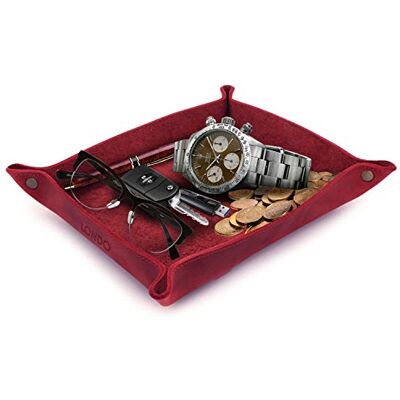 LONDO Genuine Leather Tray Organizer Storage for Wallets Watches Keys Coins Cell Phones and Office Equipment LONDO Genuine Leather Tray Organizer Storage for Wallets Watches Keys Coins Cell Phones and Office Equipment