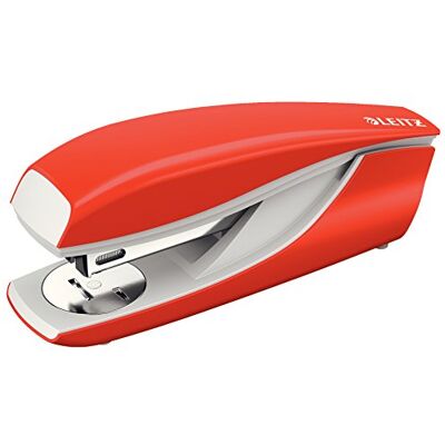 Leitz Office Stapler for 30 Sheets (80 g/m2 paper), Metal Stapler with Plastic Elements, 200 x 24/6 and 26/6 Staples, NeXXt Series, Light Red, 55020020 Leitz Office Stapler for 30 Sheets (80 g/m2 paper), Metal Stapler with Plastic Elements, 200 x 24/6 and 26/6 Staples, NeXXt Series, Light Red, 55020020