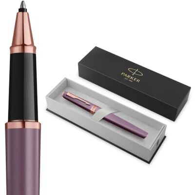 PARKER Meridian Rollerball Pen Purple Lacquer with Rose Gold Trims Fine Nib Handwriting Pens & Stationery Supplies Black Ink Luxury Gift Box PARKER Meridian Rollerball Pen Purple Lacquer with Rose Gold Trims Fine Nib Handwriting Pens & Stationery Supplies Black Ink Luxury Gift Box