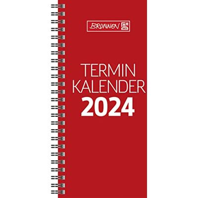 BRUNNEN Weekly calendar model 780 2024, 2 pages = 1 week, sheet size 10 x 20.7 cm, red BRUNNEN Weekly calendar model 780 2024, 2 pages = 1 week, sheet size 10 x 20.7 cm, red