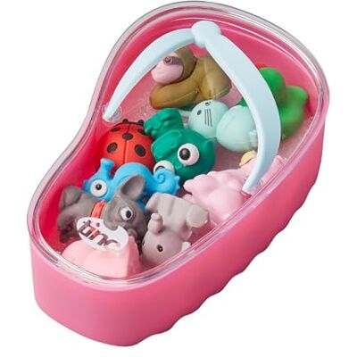 Tinc 10 Assorted Erasers in a Flip Flop Shaped case (Animal Theme), Including a Sloth, Bulldog and Unicorn Pink Case/Clear Lid Tinc 10 Assorted Erasers in a Flip Flop Shaped case (Animal Theme), Including a Sloth, Bulldog and Unicorn Pink Case/Clear Lid