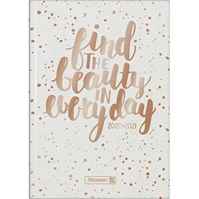 BRUNNEN 1072120171 "Gold Glitter", weekly calendar/school diary 2020/2021, 2 pages = 1 week, sheet size 14.8 x 21 cm, A5, hardcover padded BRUNNEN 1072120171 "Gold Glitter", weekly calendar/school diary 2020/2021, 2 pages = 1 week, sheet size 14.8 x 21 cm, A5, hardcover padded