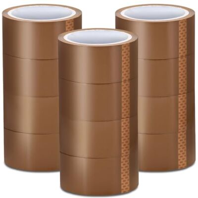 Stick Well Packaging Tape 48mm X 66m, Heavy Duty, Low Noise, Secure & Sticky Brown Parcel Tape for Packing Boxes, Moving Boxes, Packing Tape Strong for Moving House (Brown, 12 Rolls) Stick Well Packaging Tape 48mm X 66m, Heavy Duty, Low Noise, Secure & Sticky Brown Parcel Tape for Packing Boxes, Moving Boxes, Packing Tape Strong for Moving House (Brown, 12 Rolls)