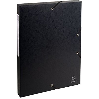 Exacompta Ref. 50301E 8 Exabox filing boxes with rubber bands in 600g/m2 glossy card Spine 2.5 cm dimensions 25 x 33 cm for A4 documents black color delivered assembled Exacompta Ref. 50301E 8 Exabox filing boxes with rubber bands in 600g/m2 glossy card Spine 2.5 cm dimensions 25 x 33 cm for A4 documents black color delivered assembled