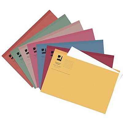 Q-Connect Square Cut Folder Lightweight 180gsm Foolscap Assorted (Pack of 100) KF01491 Q-Connect Square Cut Folder Lightweight 180gsm Foolscap Assorted (Pack of 100) KF01491