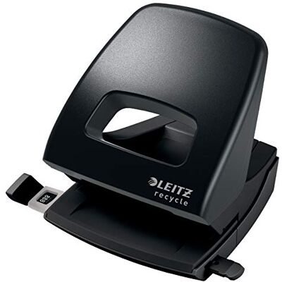 Leitz Hole Punch, 30 Sheets, Guide Bar with Format Markings, 100% Recyclable, Eco Friendly, NeXXt Recycle Range, 50030095, Black Leitz Hole Punch, 30 Sheets, Guide Bar with Format Markings, 100% Recyclable, Eco Friendly, NeXXt Recycle Range, 50030095, Black