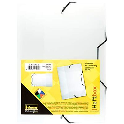 Idena ® DIN Box File with Elastic Strap a5 White Idena ® DIN Box File with Elastic Strap a5 White