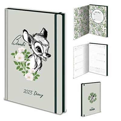 Pyramid Bambi Diary 2023, A5 Hard Cover, Week to a View Planner Official Merchandise, SR74093, Multi-Colour Pyramid Bambi Diary 2023, A5 Hard Cover, Week to a View Planner Official Merchandise, SR74093, Multi-Colour
