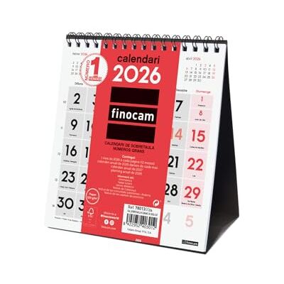 Finocam Large Numbers Wall Calendar 2026 Month View January December 2026 (12 months) Calendar 2026 Neutral Catalan Monthly Planner Finocam Large Numbers Wall Calendar 2026 Month View January December 2026 (12 months) Calendar 2026 Neutral Catalan Monthly Planner