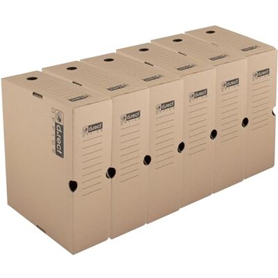 D.RECT KEEP.IT MAXI Archive Box Set of 6 Folder Storage Boxes for 75 mm Binders 100 mm Inner Spine Acid-Free 3-Layer Cardboard Durable Archiving Solution D.RECT KEEP.IT MAXI Archive Box Set of 6 Folder Storage Boxes for 75 mm Binders 100 mm Inner Spine Acid-Free 3-Layer Cardboard Durable Archiving Solution