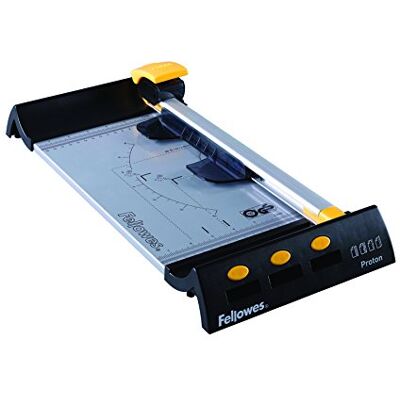 Fellowes Proton A4 Paper Cutter Guillotine 32CM Cutting Length Guillotine Paper Cutter 10 Sheet Capacity Ideal for Small Office Home Use Black Fellowes Proton A4 Paper Cutter Guillotine 32CM Cutting Length Guillotine Paper Cutter 10 Sheet Capacity Ideal for Small Office Home Use Black