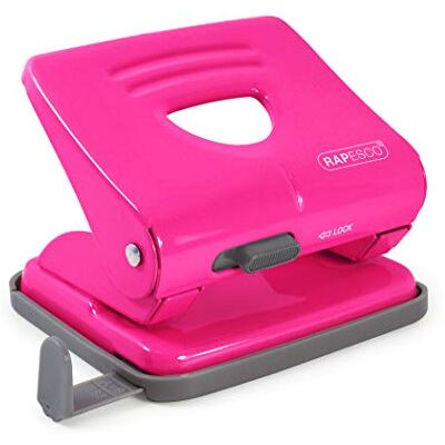 Rapesco 1360 825 2-Hole Metal Punch, 25 Sheet Capacity, Hot Pink Rapesco 1360 825 2-Hole Metal Punch, 25 Sheet Capacity, Hot Pink