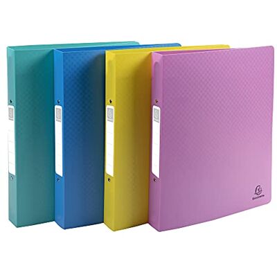 Exacompta Ref. 54790E Set of 4 semi-rigid PP binders Forever Young 2 round rings diameter 30mm-Back 40mm External dimensions. : 32x26.8 cm Format to be filed A4 Maxi-4 assorted colors Exacompta Ref. 54790E Set of 4 semi-rigid PP binders Forever Young 2 round rings diameter 30mm-Back 40mm External dimensions. : 32x26.8 cm Format to be filed A4 Maxi-4 assorted colors