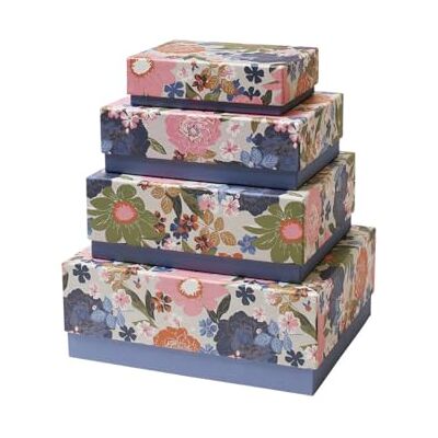 Rössler Papier Vivian 13431530004 Gift Box with Lid, Set of 4 Boxes, Cardboard Boxes Rectangular Rössler Papier Vivian 13431530004 Gift Box with Lid, Set of 4 Boxes, Cardboard Boxes Rectangular