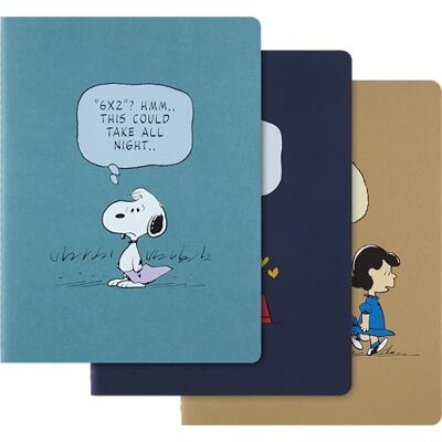 Moleskine Peanuts Cahier Journal, Set of 3 Lined Notebooks, With Soft Covers and Themed Bookmark, 16 Detachable Sheets, Format XL 19 x 25 cm Moleskine Peanuts Cahier Journal, Set of 3 Lined Notebooks, With Soft Covers and Themed Bookmark, 16 Detachable Sheets, Format XL 19 x 25 cm