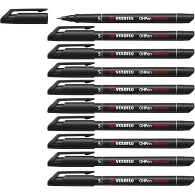 STABILO OHPen Black Permanent Marker - 10 pcs STABILO OHPen Black Permanent Marker - 10 pcs