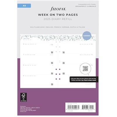 Filofax A5 Garden week on two pages 2025 Filofax A5 Garden week on two pages 2025