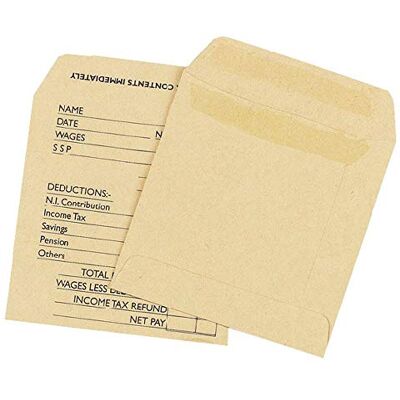Q-Connect Envelope Wage 108x102mm Printed Self Seal 90gsm Manilla (Pack of 1000) Q-Connect Envelope Wage 108x102mm Printed Self Seal 90gsm Manilla (Pack of 1000)