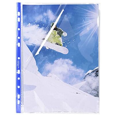 Exacompta 100 Punched Pockets PP Smooth Corner and Side Opening Clear Exacompta 100 Punched Pockets PP Smooth Corner and Side Opening Clear