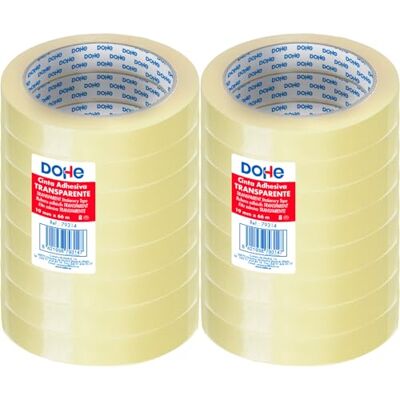 DOHE Transparent Adhesive Tape (16 pcs.) 1.8 cm x 66 m, Packaging Tape for Boxes, Shipping or Moving, Powerful Adhesive 45 Micron Office Supplies DOHE Transparent Adhesive Tape (16 pcs.) 1.8 cm x 66 m, Packaging Tape for Boxes, Shipping or Moving, Powerful Adhesive 45 Micron Office Supplies